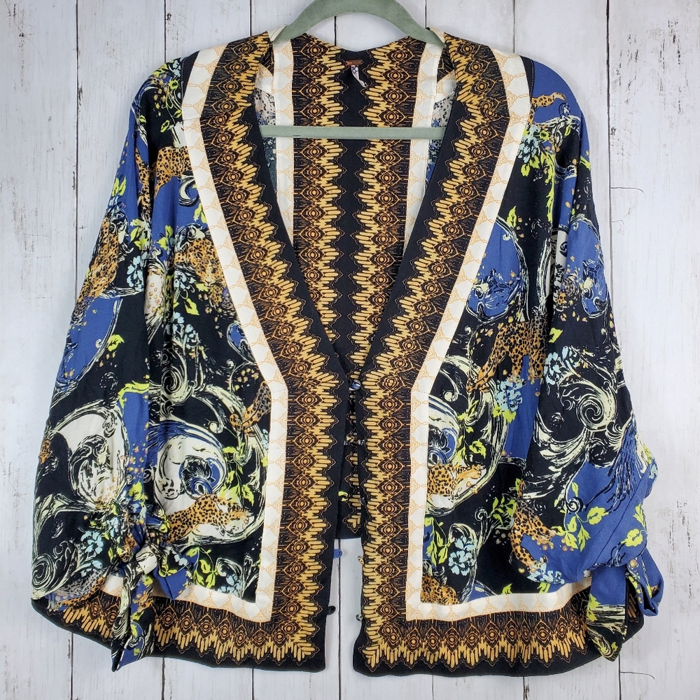 Free People Catch Me If You Can Top Cheetah Paisley Size XS